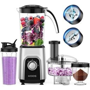 Blender/Food Processor Combo Max 1000W, 4 in 1 34oz Pitcher, 22oz Blending Cu...